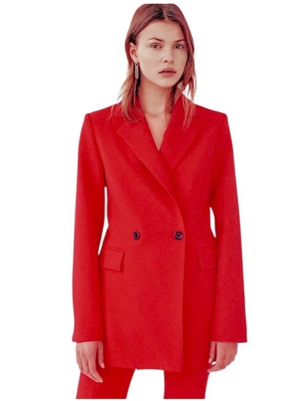 Robert Rodriguez Red Double-Breasted Blazer
